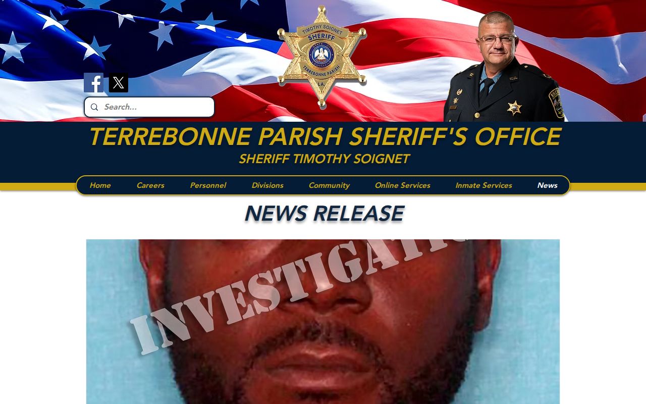 Terrebonne Parish Sheriff selected announcements page